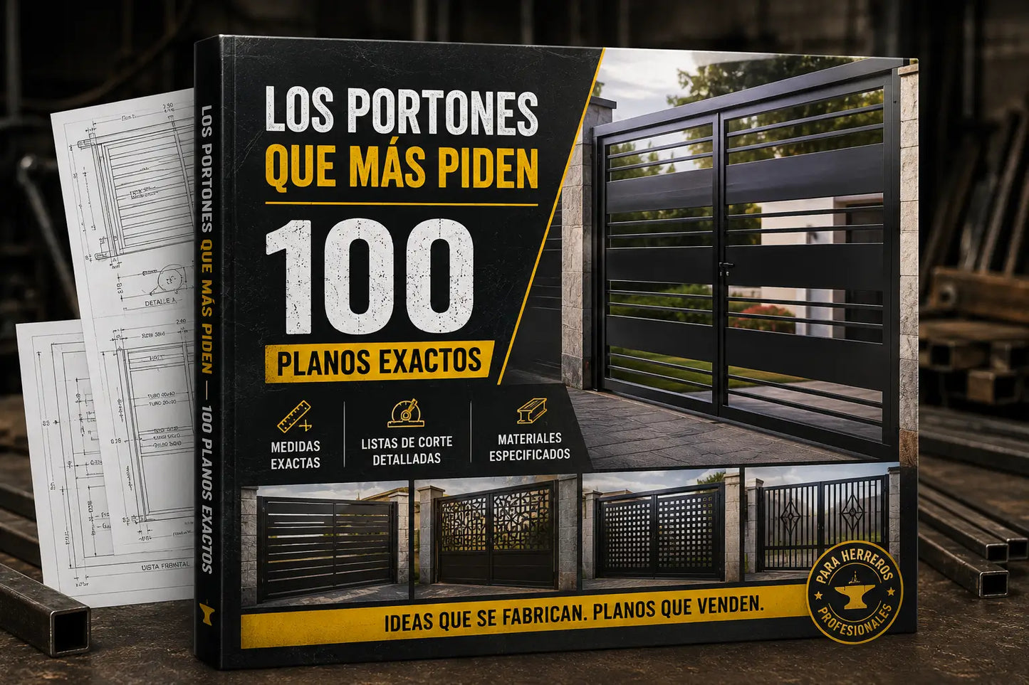 "Los Portones que Más Piden — 100 Planos Exactos"